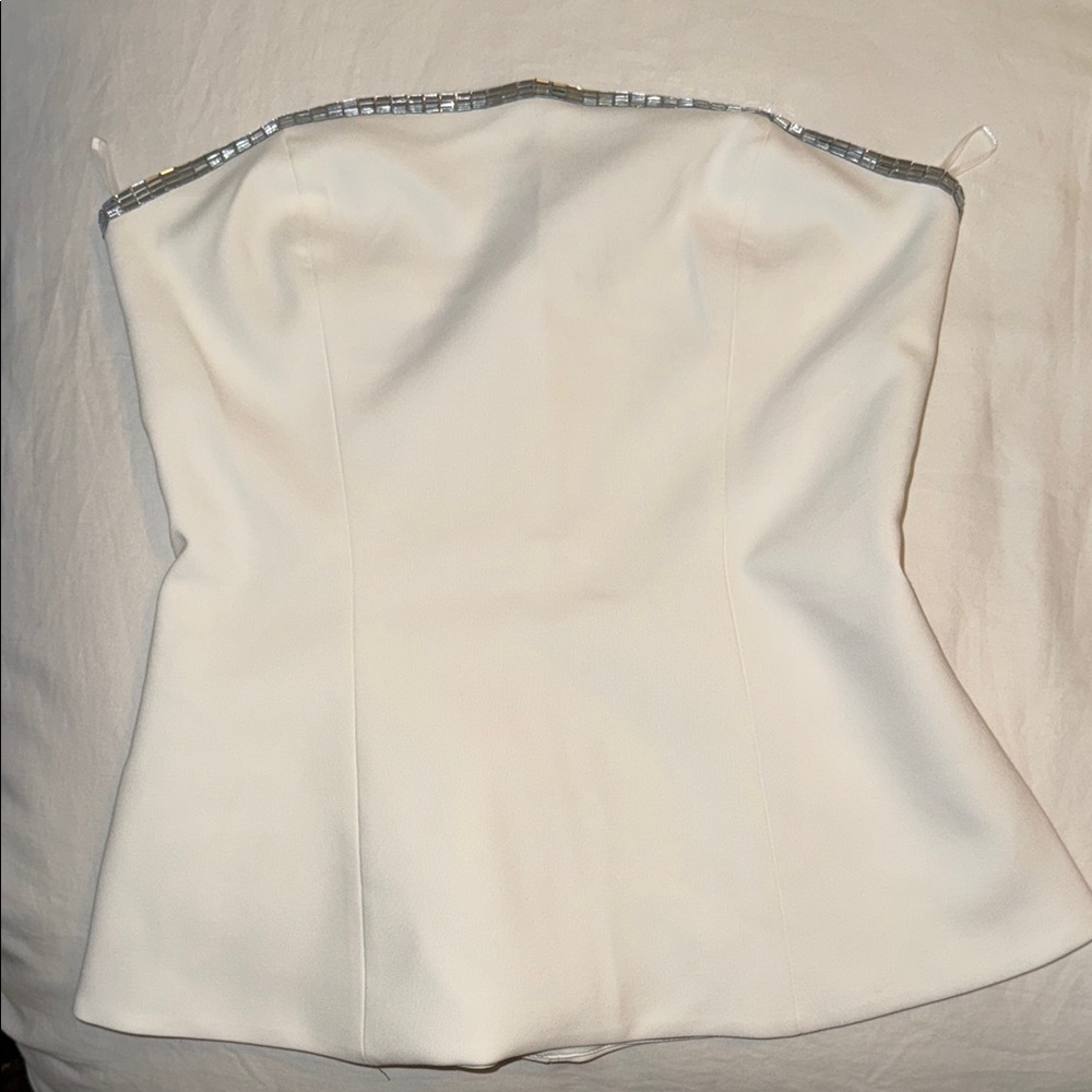 Zara White Strapless Top